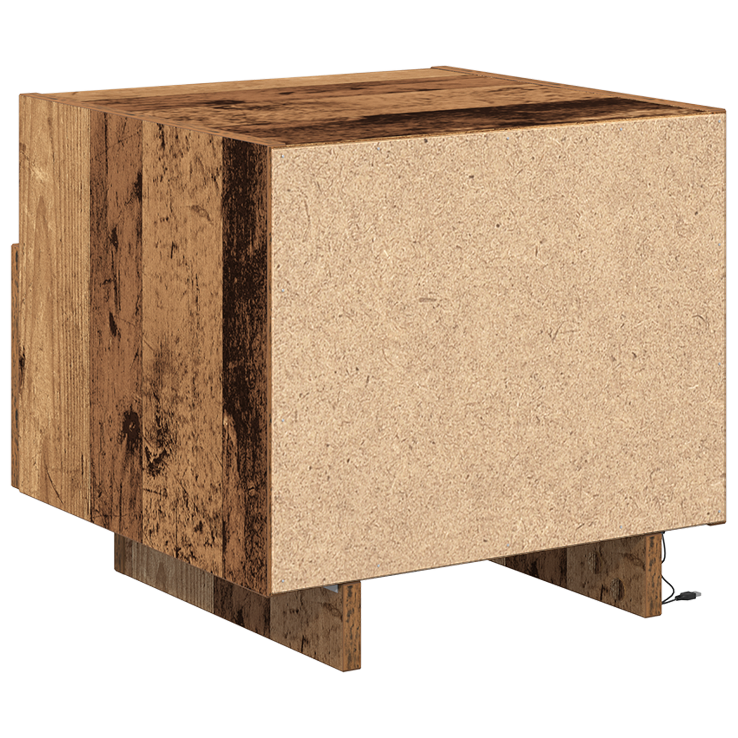 Bedside Cabinet with LED Lights Old Wood 40x39x37 cm