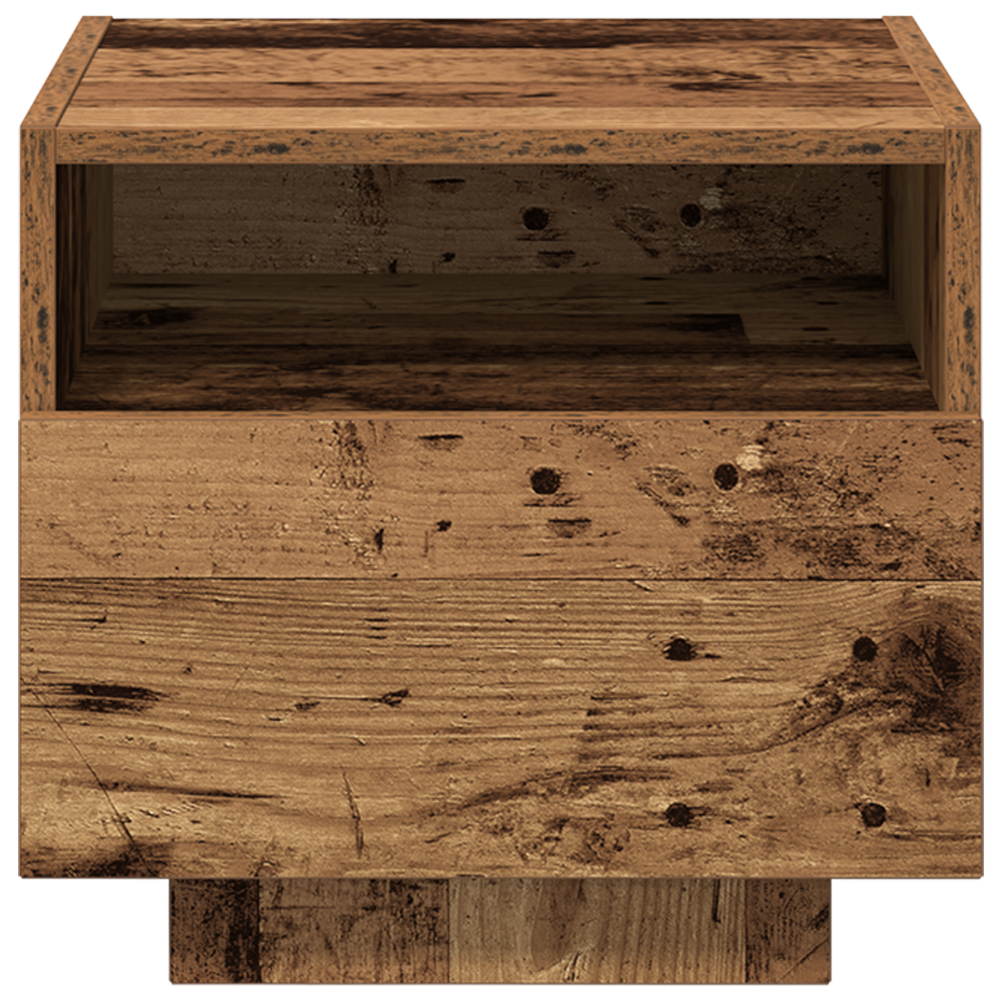 Bedside Cabinet with LED Lights Old Wood 40x39x37 cm