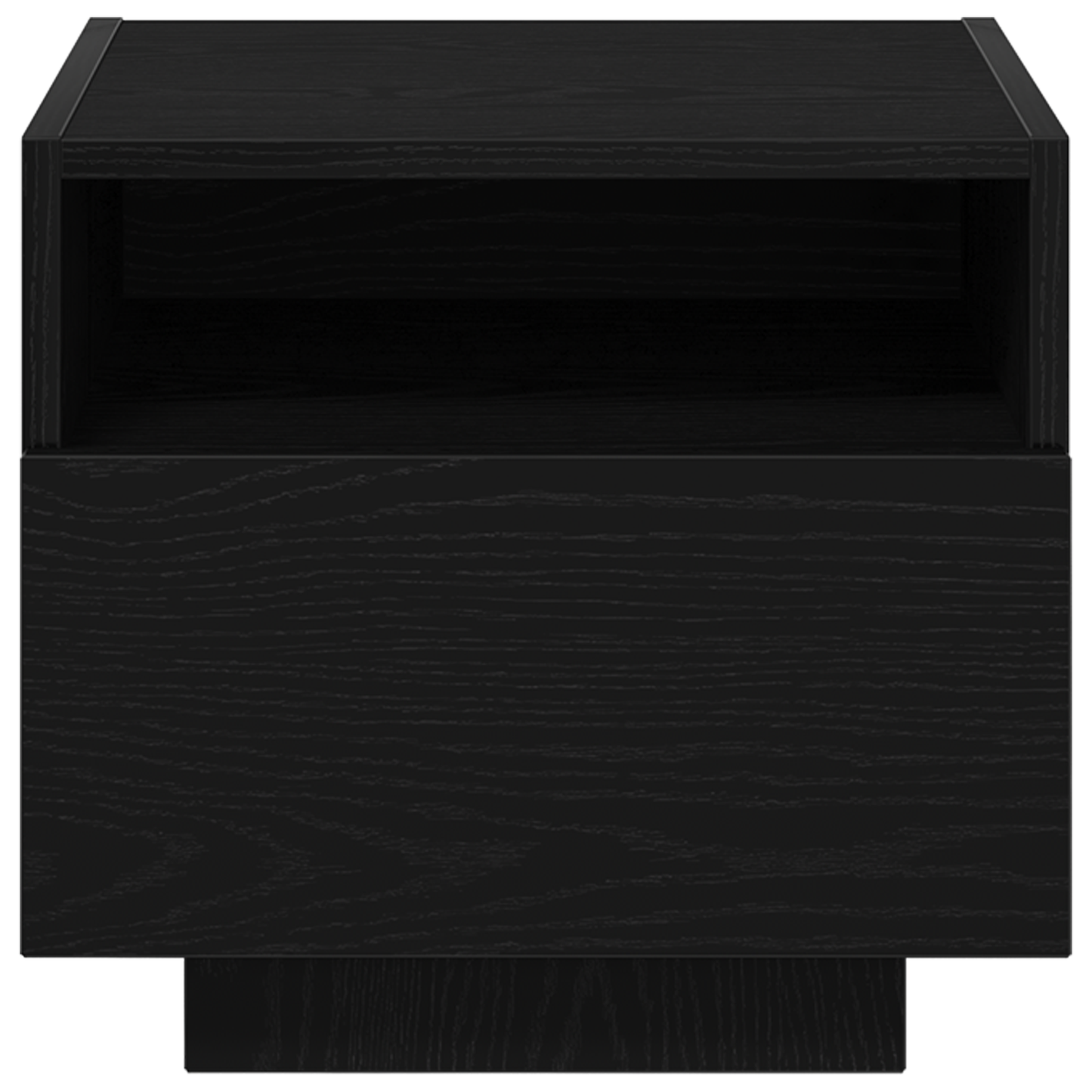 Bedside Cabinet with LED Lights Black Oak 40x39x37 cm