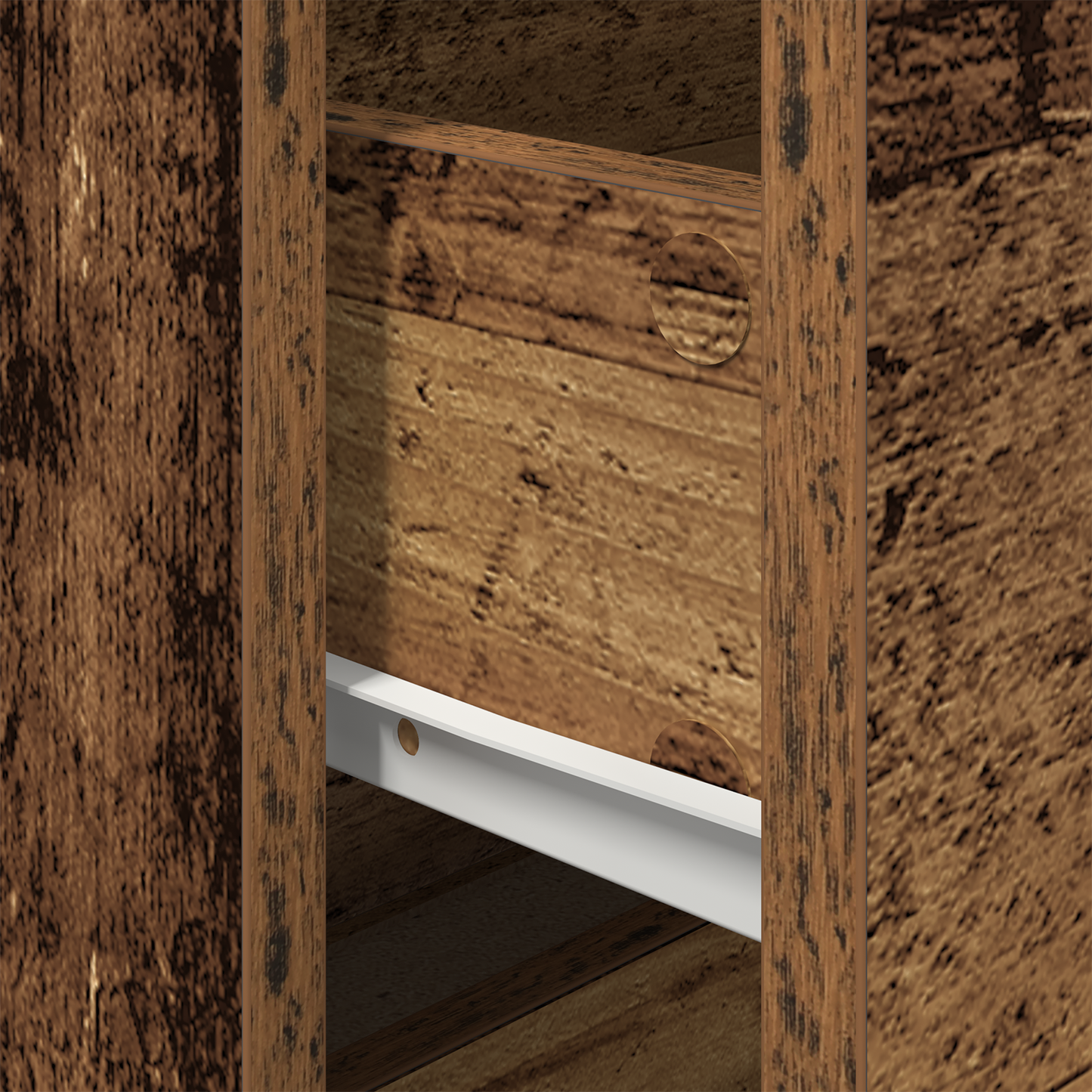 Bedside Cabinet with LED Wall-Mounted Old Wood 50x39x41 cm