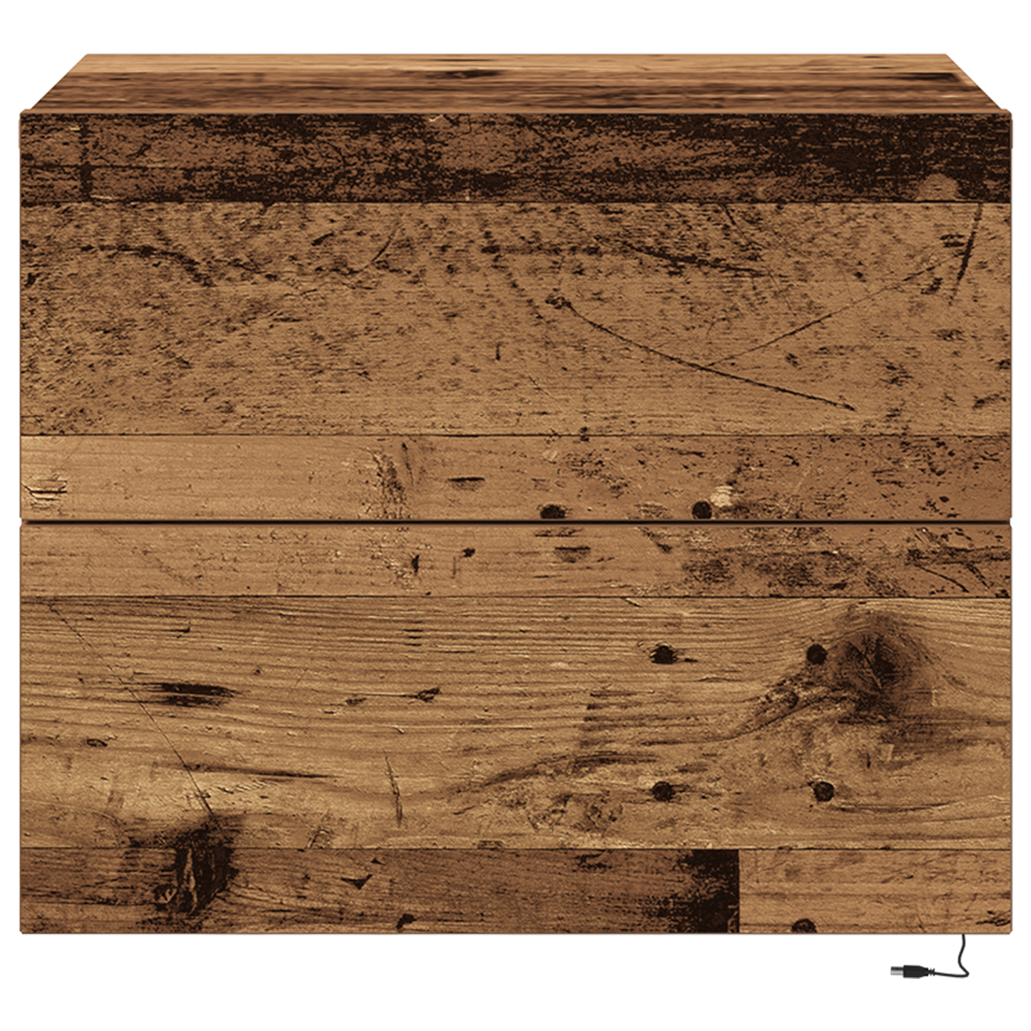 Bedside Cabinet with LED Wall-Mounted Old Wood 50x39x41 cm