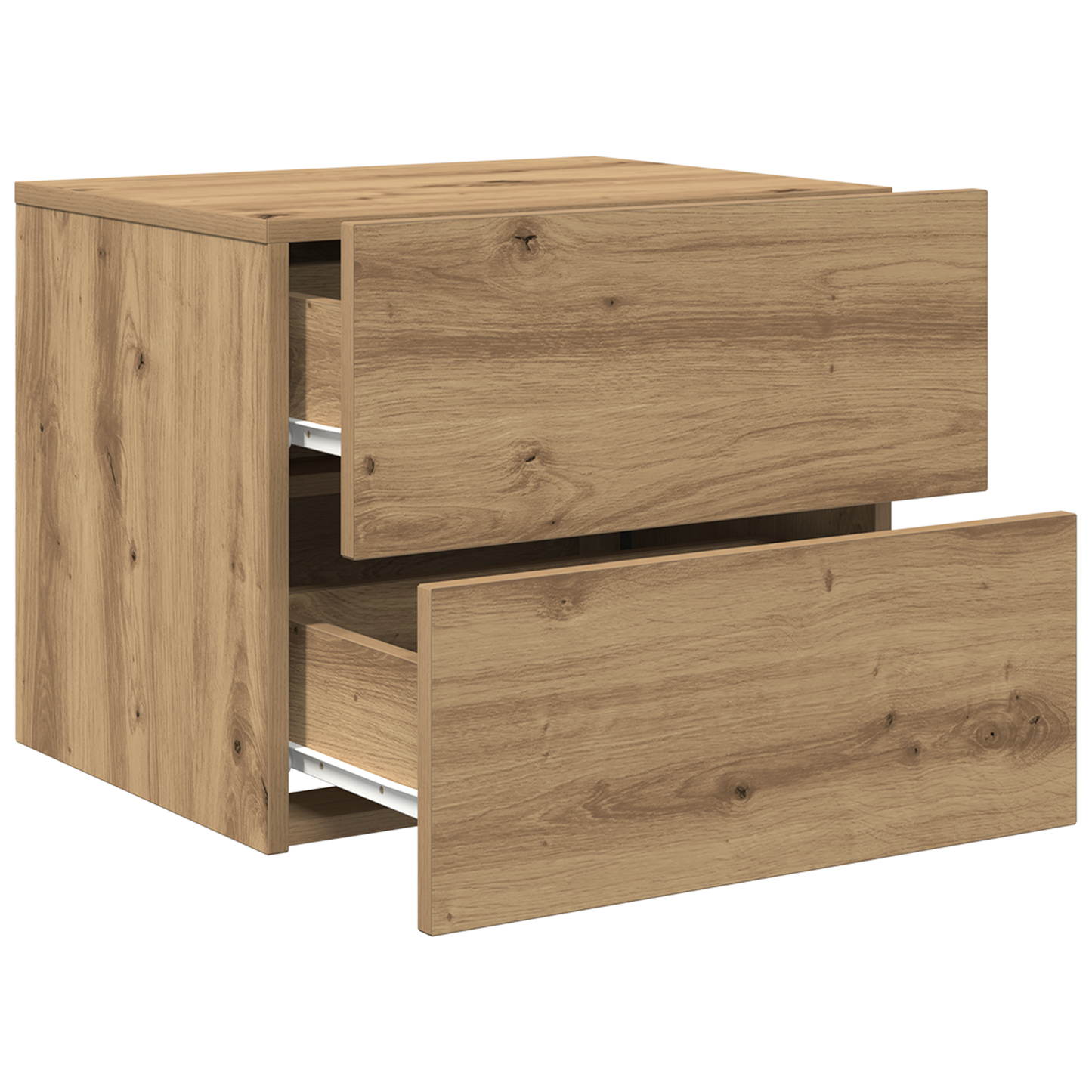 Bedside Cabinets with LED Lights Wall-Mounted 2 pcs Artisan Oak