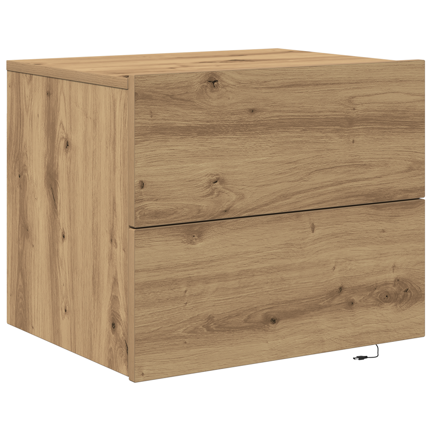 Bedside Cabinets with LED Lights Wall-Mounted 2 pcs Artisan Oak