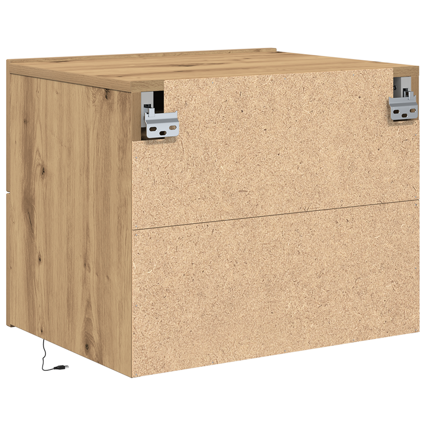 Bedside Cabinets with LED Lights Wall-Mounted 2 pcs Artisan Oak