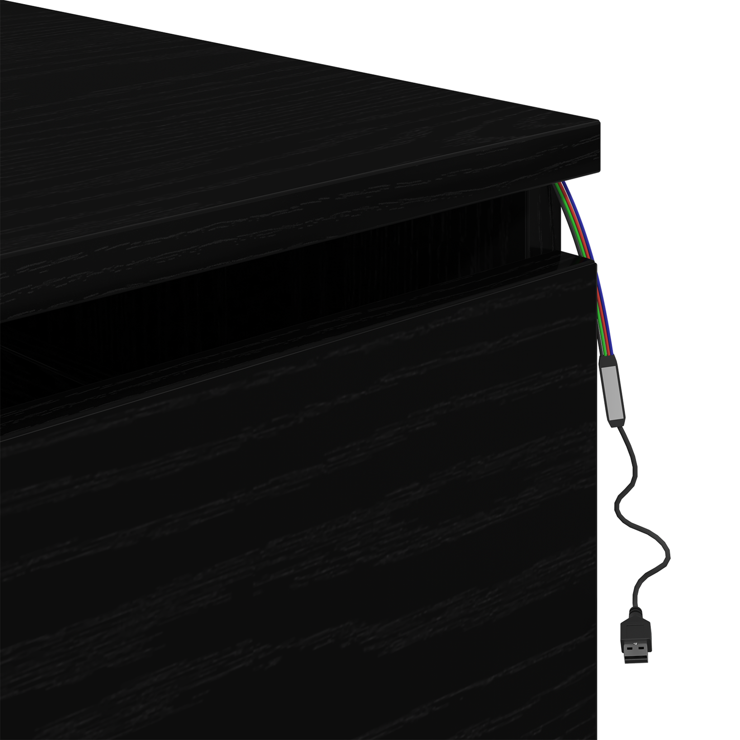 Bedside Cabinet with LED Wall-Mounted Black Oak 50x36x30 cm