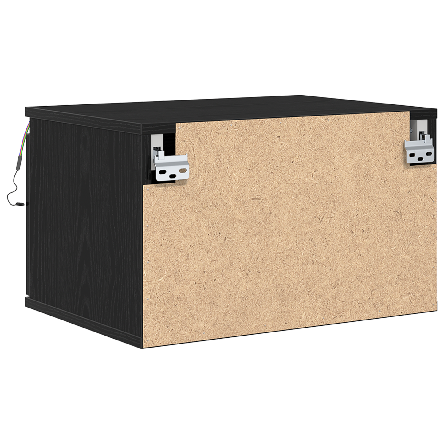 Bedside Cabinet with LED Wall-Mounted Black Oak 50x36x30 cm