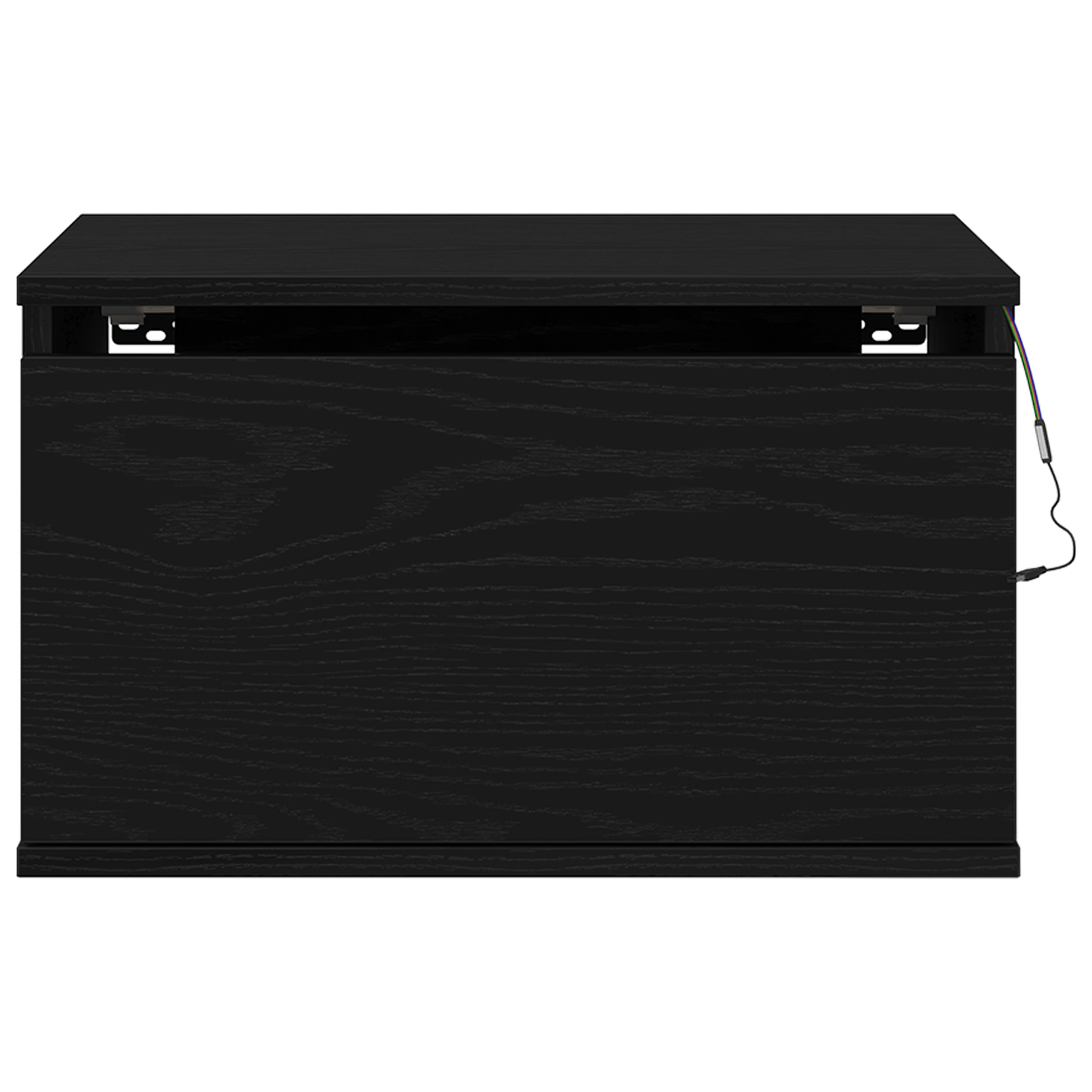 Bedside Cabinet with LED Wall-Mounted Black Oak 50x36x30 cm