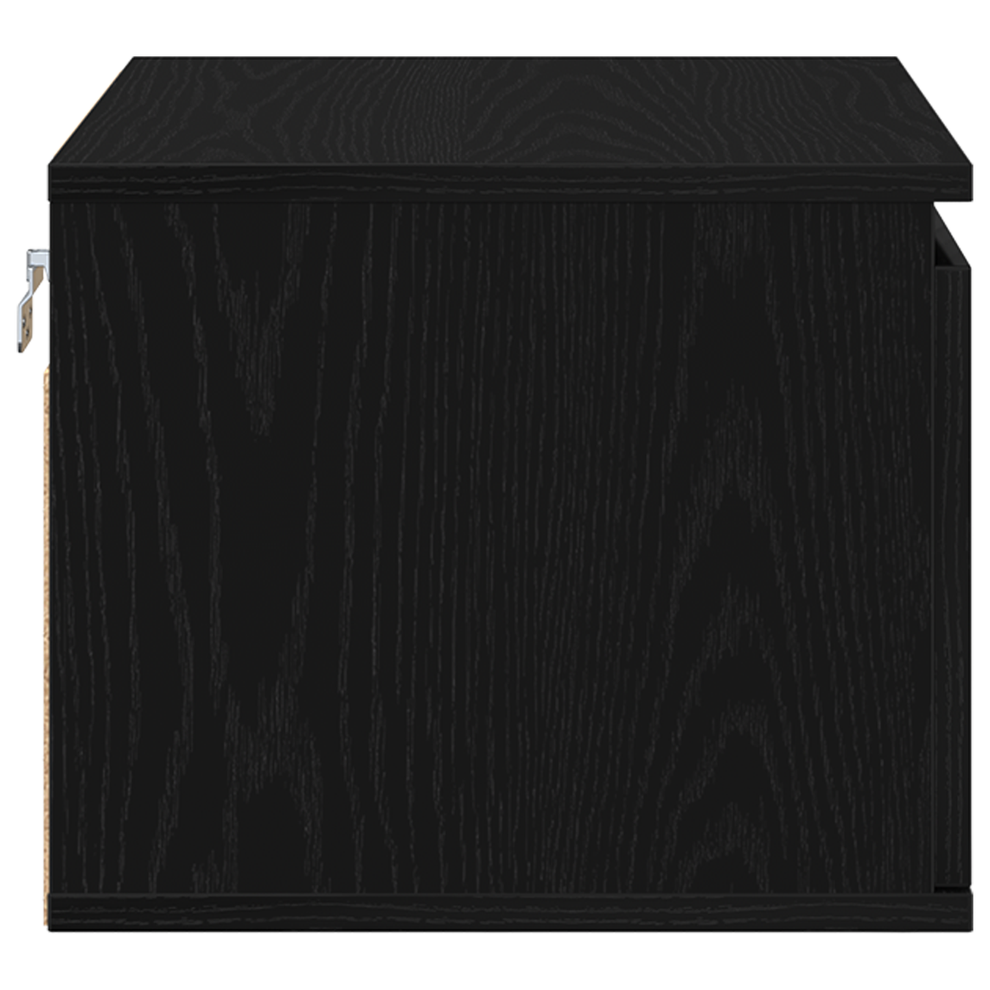 Bedside Cabinet with LED Wall-Mounted Black Oak 50x36x30 cm