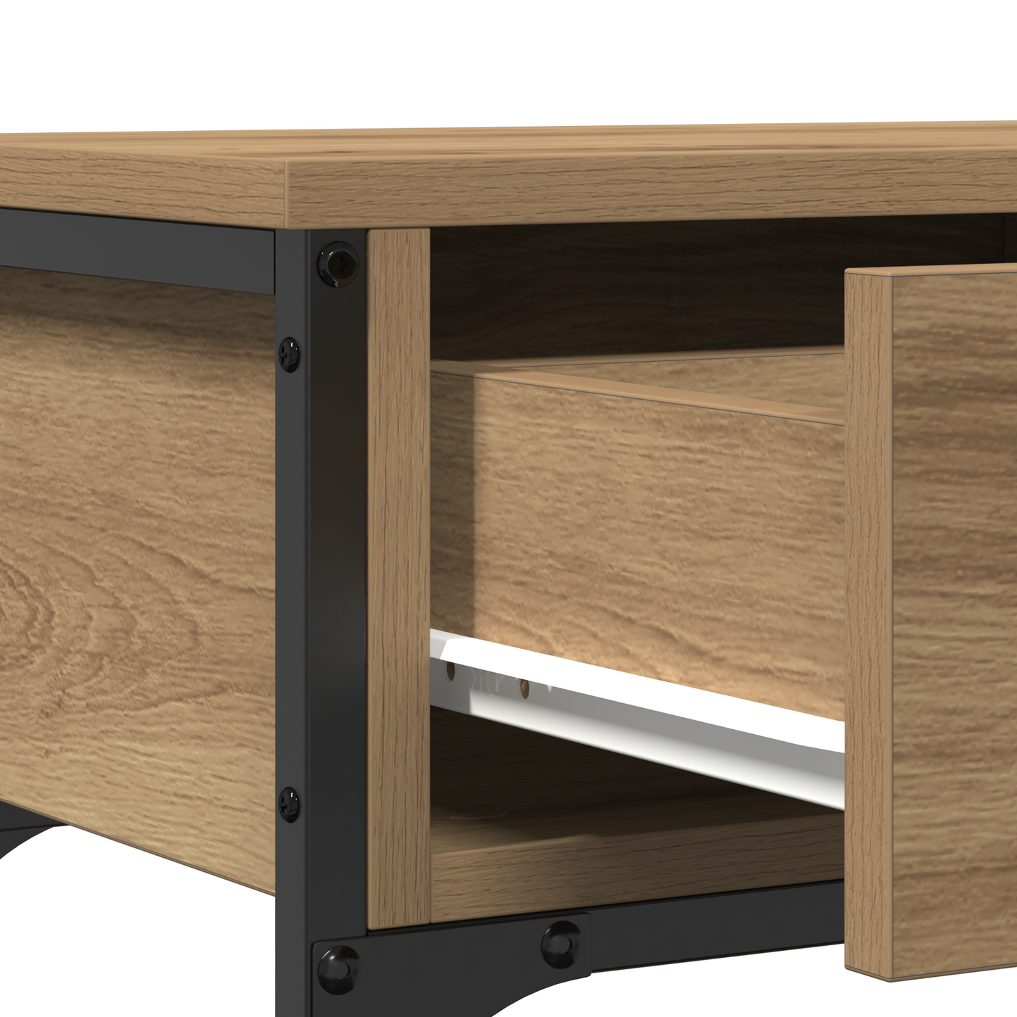 Console Table Artisan Oak 100x25x75 cm Engineered Wood & Steel