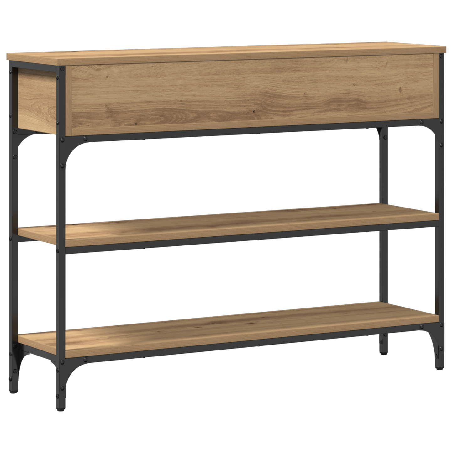 Console Table Artisan Oak 100x25x75 cm Engineered Wood & Steel