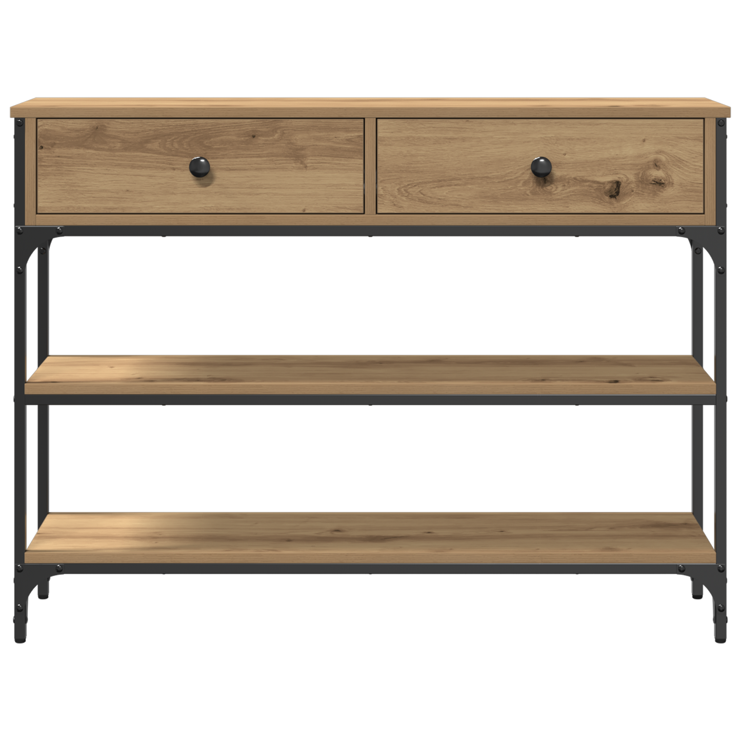 Console Table Artisan Oak 100x25x75 cm Engineered Wood & Steel