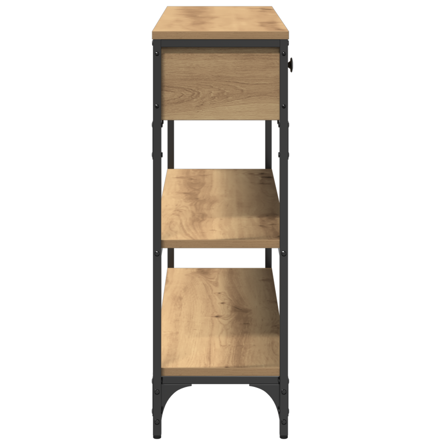 Console Table Artisan Oak 100x25x75 cm Engineered Wood & Steel