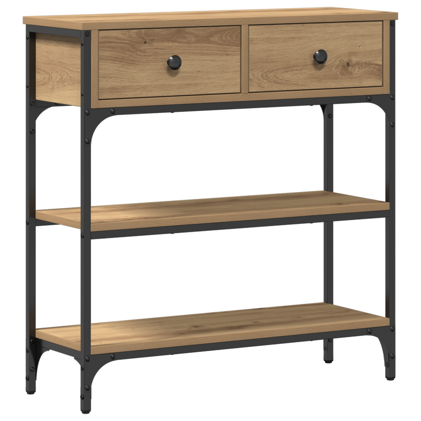 Console Table Artisan Oak 72,5x25x75 cm Engineered Wood & Steel