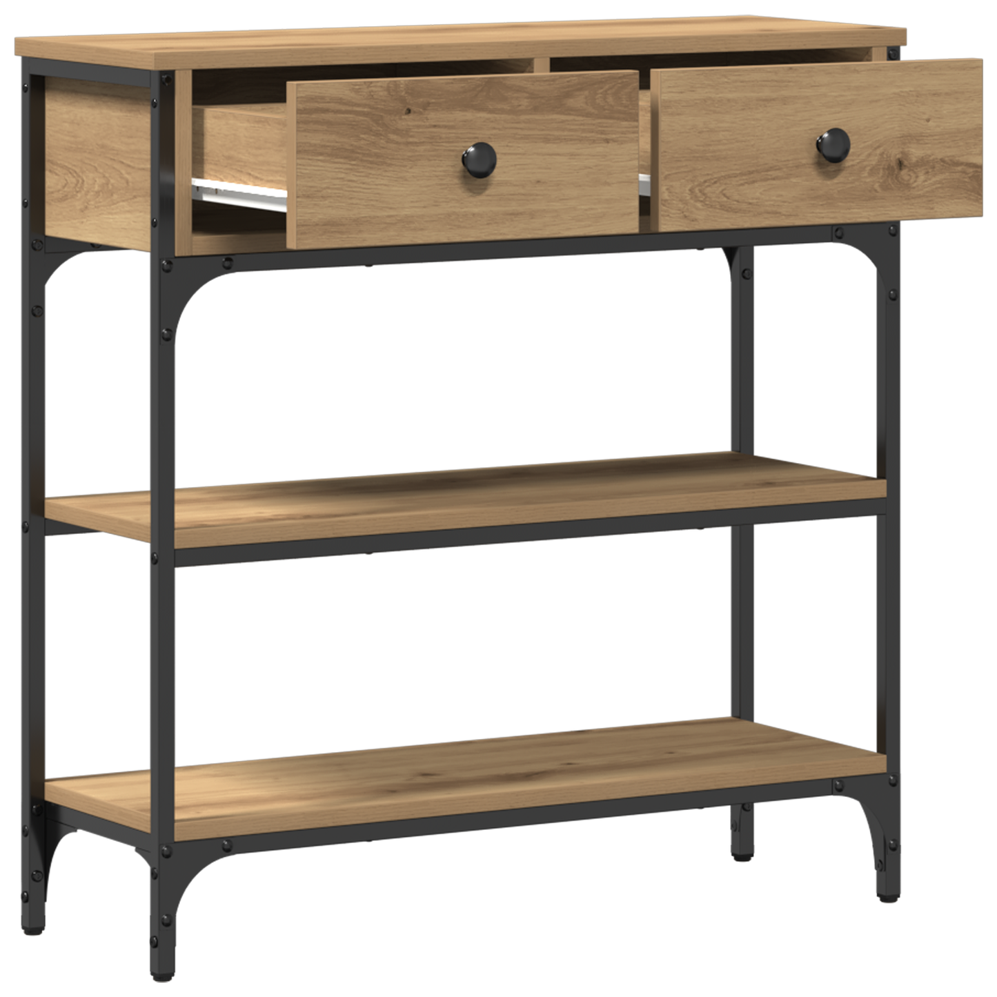 Console Table Artisan Oak 72,5x25x75 cm Engineered Wood & Steel