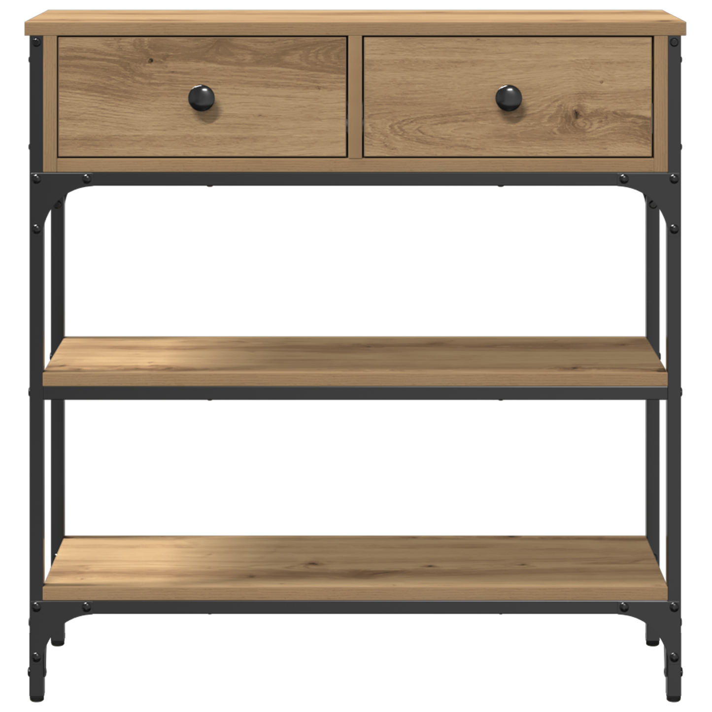 Console Table Artisan Oak 72,5x25x75 cm Engineered Wood & Steel