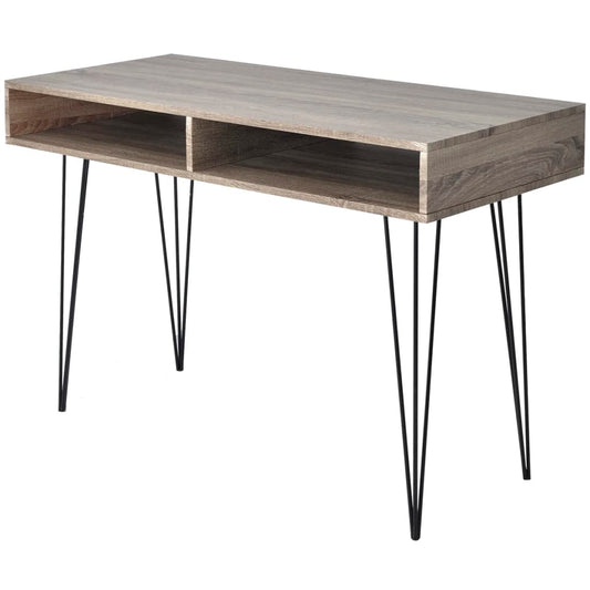 Modern Grey Desk with 2 Compartments - Sleek & Functional Design