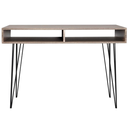 Modern Grey Desk with 2 Compartments - Sleek & Functional Design