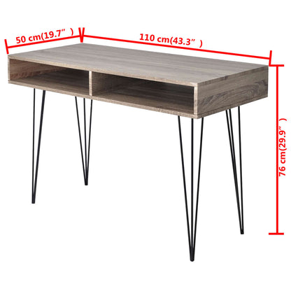Modern Grey Desk with 2 Compartments - Sleek & Functional Design