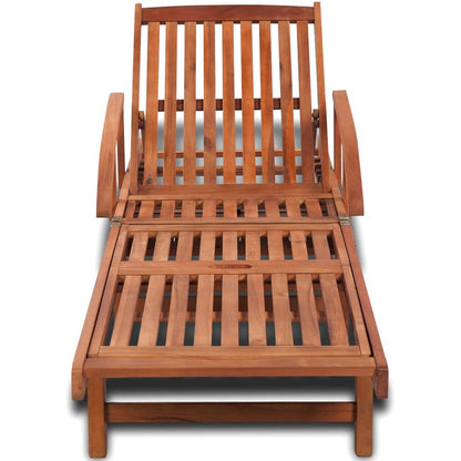 Outdoor Sun Lounger in Solid Acacia Wood - Natural Finish