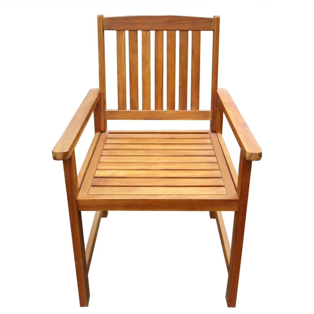 2-Piece Brown Acacia Wood Garden Chairs Set - Durable & Stylish