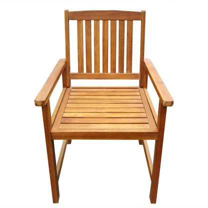 2-Piece Brown Acacia Wood Garden Chairs Set - Durable & Stylish
