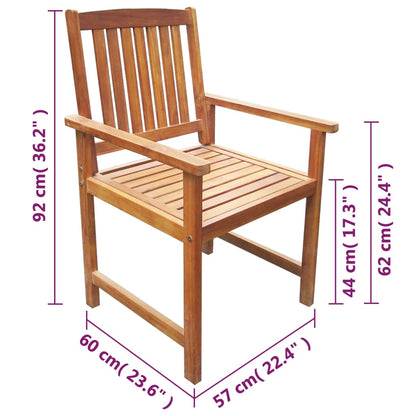 2-Piece Brown Acacia Wood Garden Chairs Set - Durable & Stylish