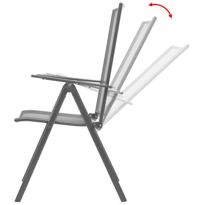 Sleek Steel Grey Stackable Garden Chairs - Set of 2