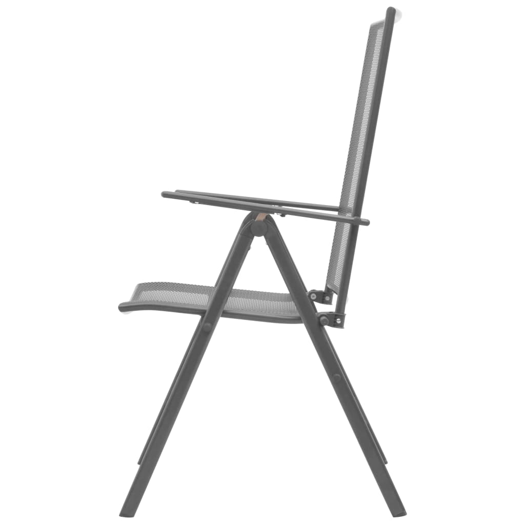 Sleek Steel Grey Stackable Garden Chairs - Set of 2