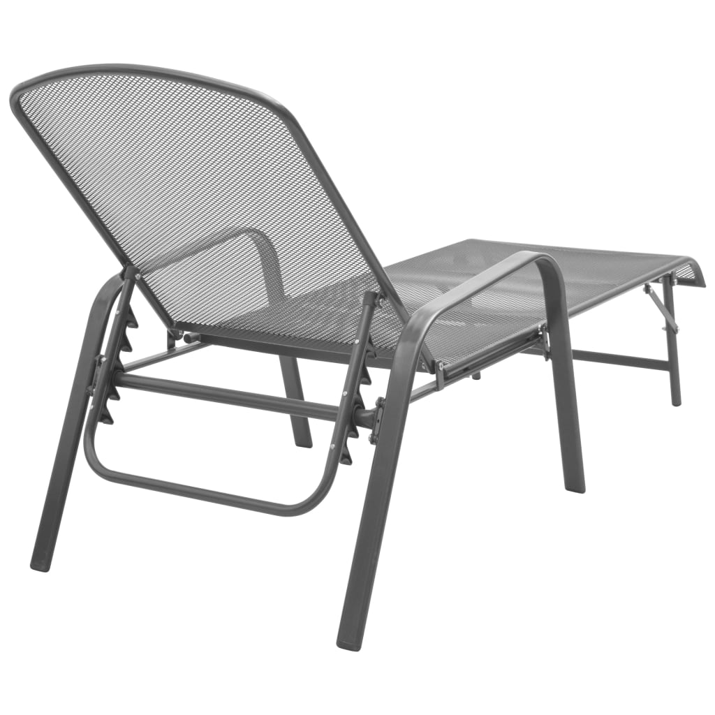 Stylish Sun Lounger in Anthracite Steel - Modern Outdoor Relaxation