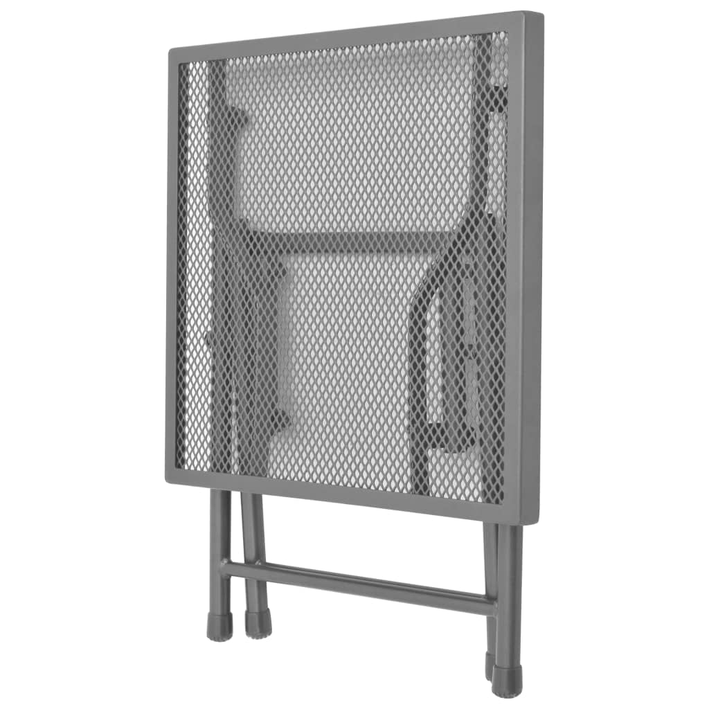 Anthracite Steel Sun Loungers Set with Table - 2 Pcs