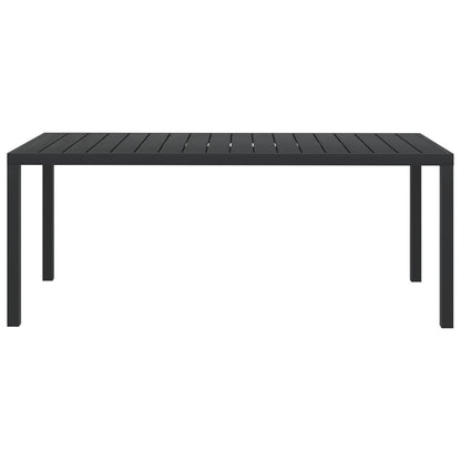 Garden Table Black 185x90x74 cm Aluminium and WPC