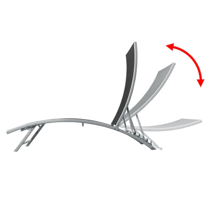 Black Steel & Textilene Sun Lounger – Stylish Outdoor Comfort