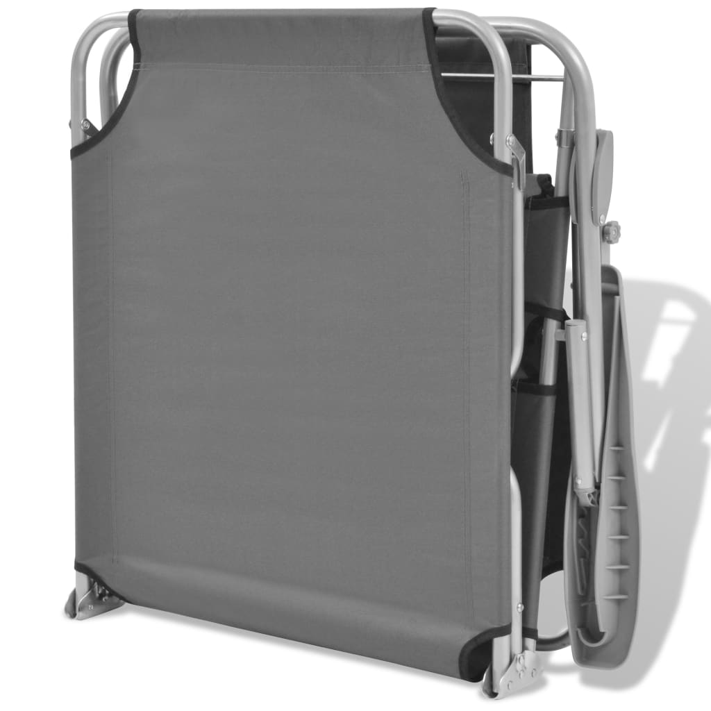 Steel Grey Sun Lounger with Canopy - Stylish & Durable Comfort