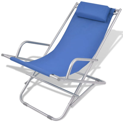 Steel Blue Reclining Deck Chairs, Set of 2 - Durable & Stylish