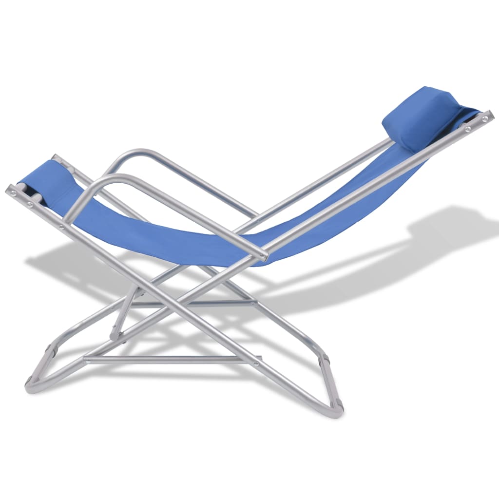 Steel Blue Reclining Deck Chairs, Set of 2 - Durable & Stylish