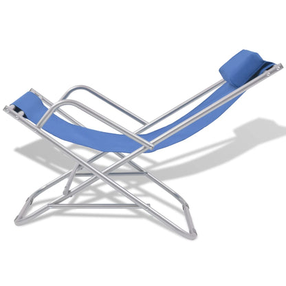 Steel Blue Reclining Deck Chairs, Set of 2 - Durable & Stylish