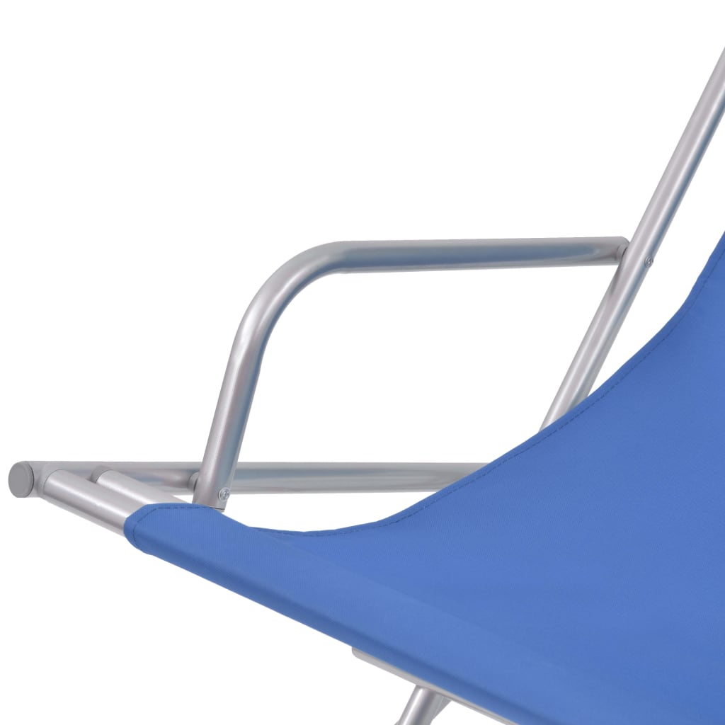 Steel Blue Reclining Deck Chairs, Set of 2 - Durable & Stylish