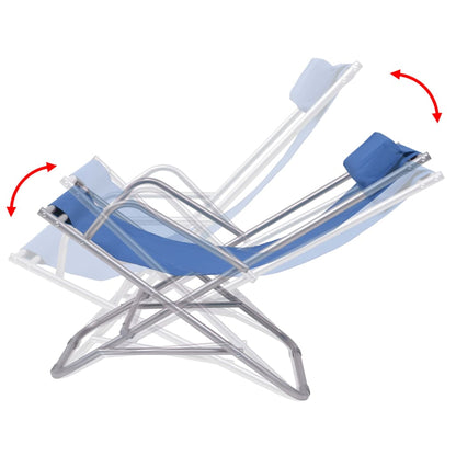 Steel Blue Reclining Deck Chairs, Set of 2 - Durable & Stylish