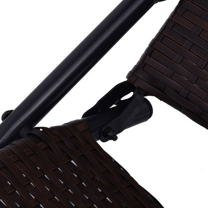 Brown Poly Rattan Folding Sun Lounger - Stylish & Durable