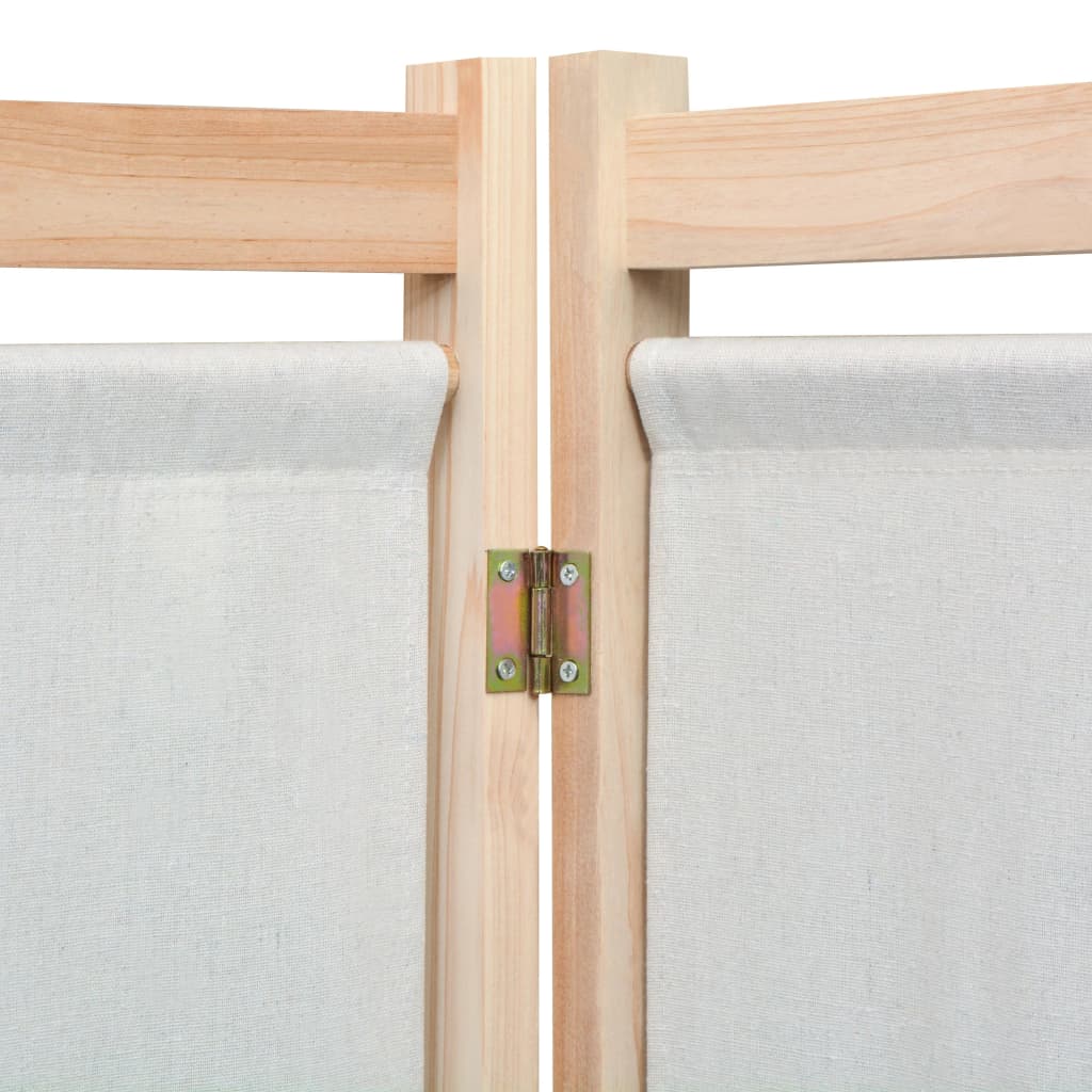 Elegant Cream Fabric 3-Panel Room Divider, 120x170 cm