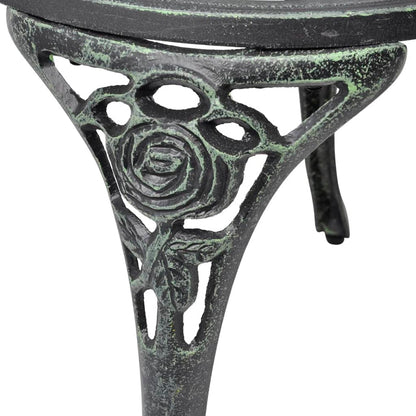 Elegant Bistro Chairs Set of 2 - Green Cast Aluminium Seating