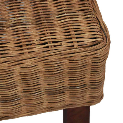 Dining Chairs 2 pcs Brown Natural Rattan