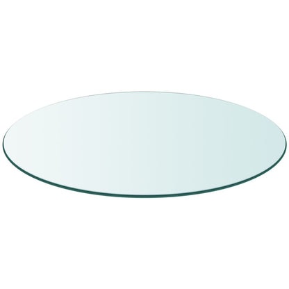 Round Clear Tempered Glass Table Top, 300mm Diameter