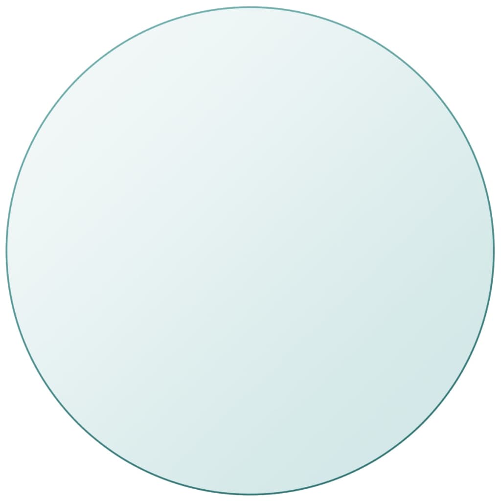 Round 400mm Table Top Tempered Glass - Clear & Durable