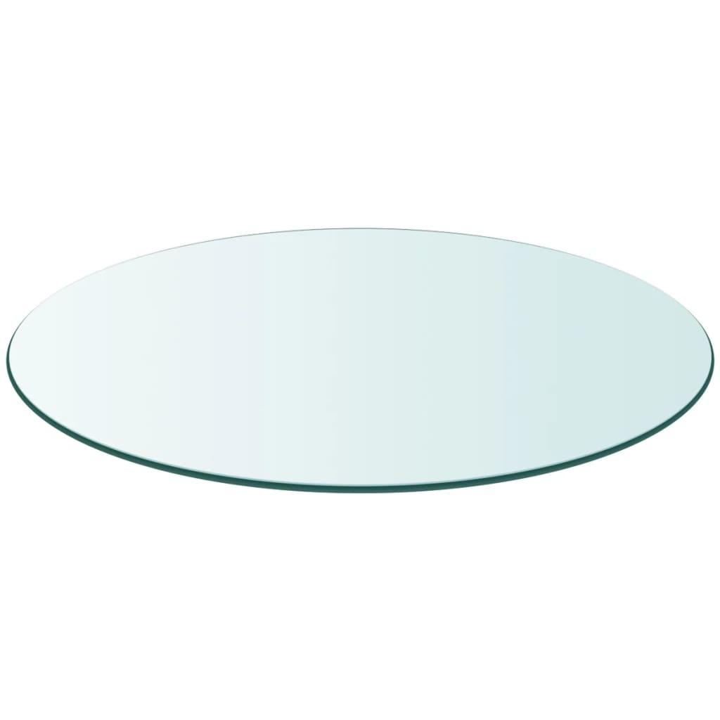 Round 400mm Table Top Tempered Glass - Clear & Durable