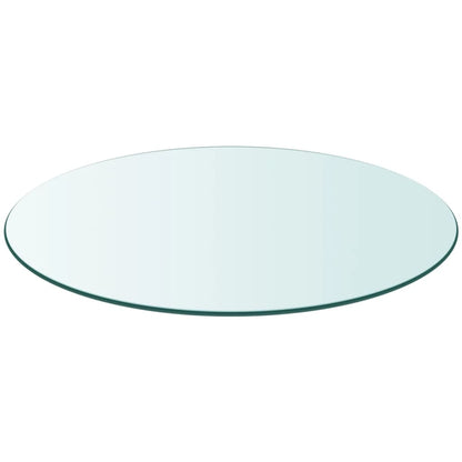 Round 400mm Table Top Tempered Glass - Clear & Durable