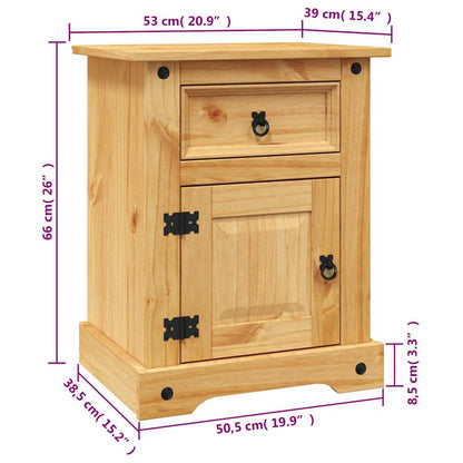 Mexican Pine Bedside Cabinet - Corona Range 53x39x66 cm