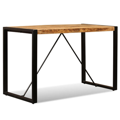 Solid Mango Wood Dining Table, 120 cm - Rustic Charm
