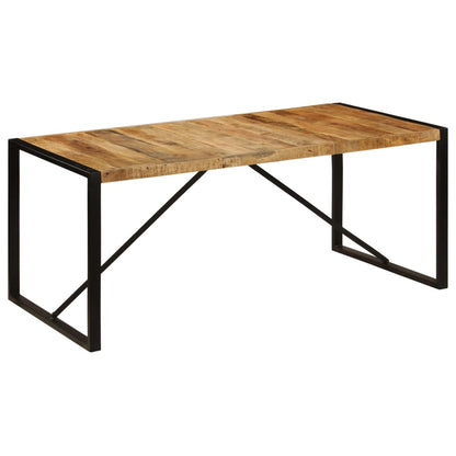 Solid Mango Wood Dining Table, Rustic Finish, 180 cm