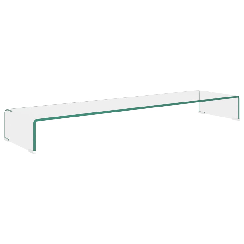 TV Stand/Monitor Riser Glass Clear 120x30x13 cm